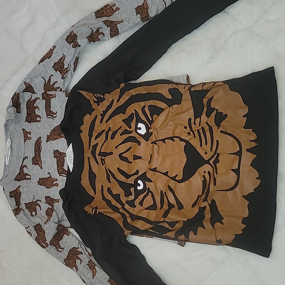 Boys Tiger long tees. 6x/7 H&m